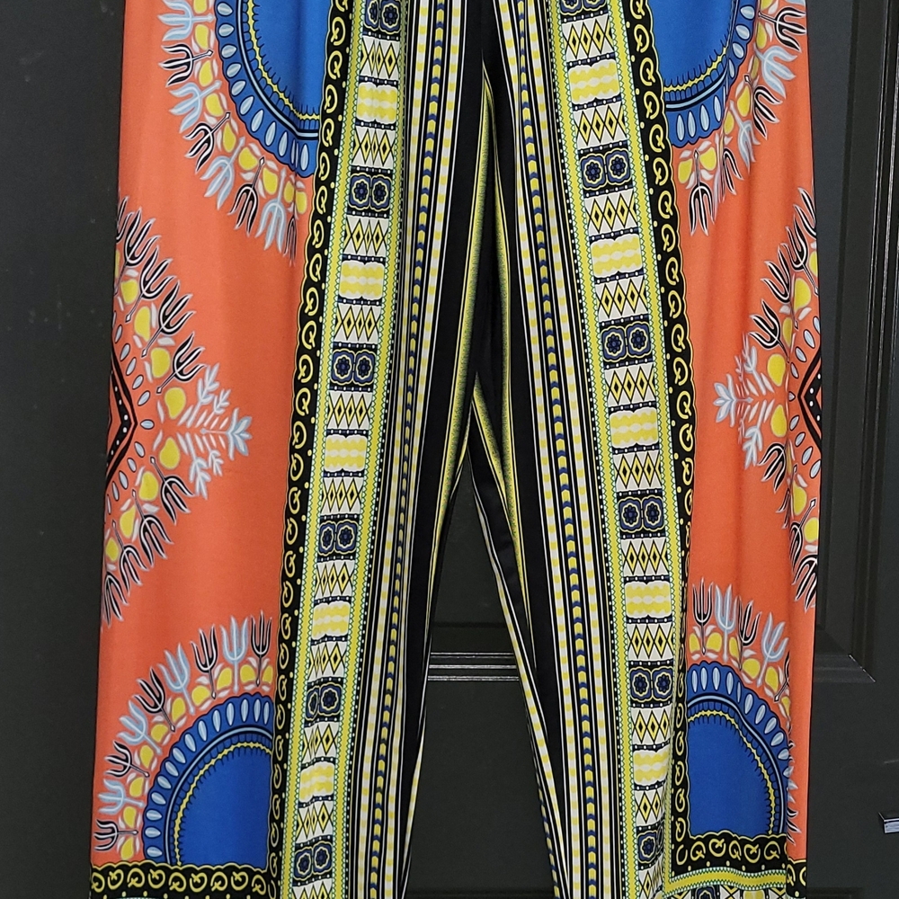 Vibrant Patterned Wide-Leg Pants